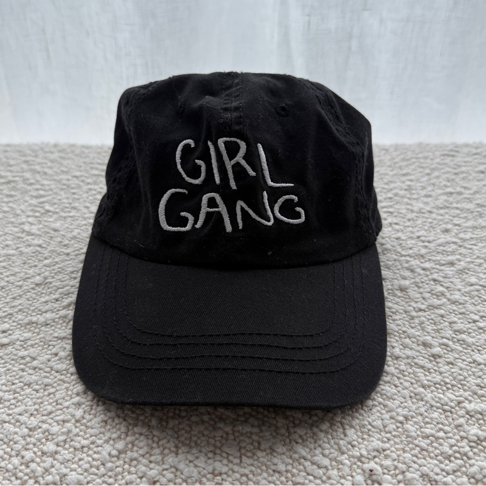 Black 'GIRL GANG' Embroidered Baseball Cap